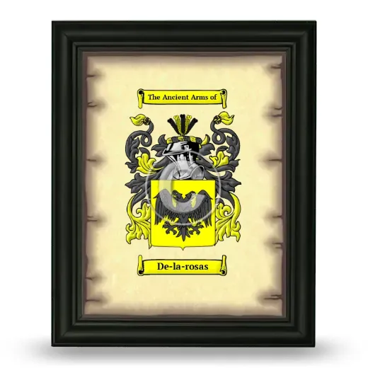 De-la-rosas Coat of Arms Framed - Black