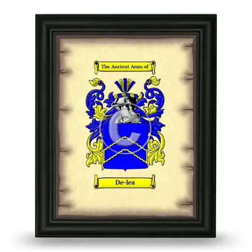 De-lea Coat of Arms Framed - Black