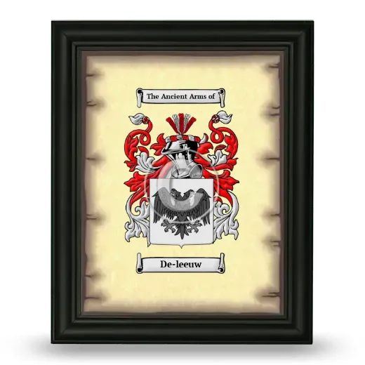 De-leeuw Coat of Arms Framed - Black