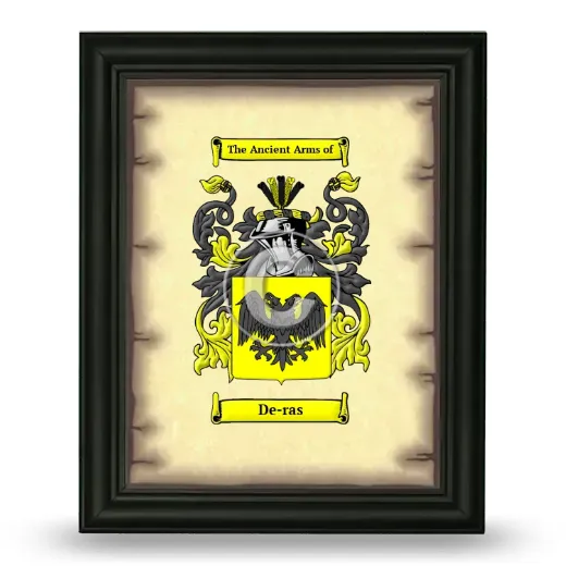 De-ras Coat of Arms Framed - Black