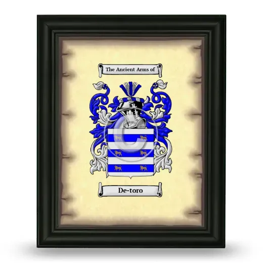 De-toro Coat of Arms Framed - Black