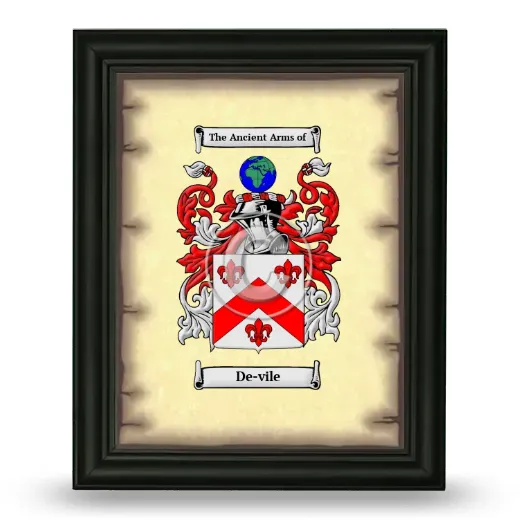 De-vile Coat of Arms Framed - Black