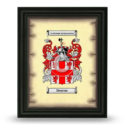 Deacon Coat of Arms Framed - Black