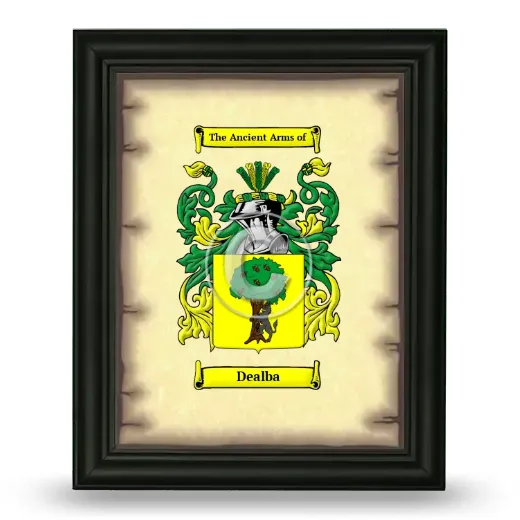 Dealba Coat of Arms Framed - Black