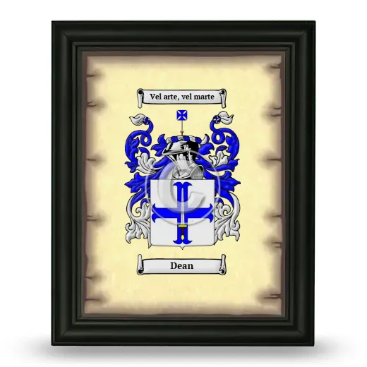 Dean Coat of Arms Framed - Black