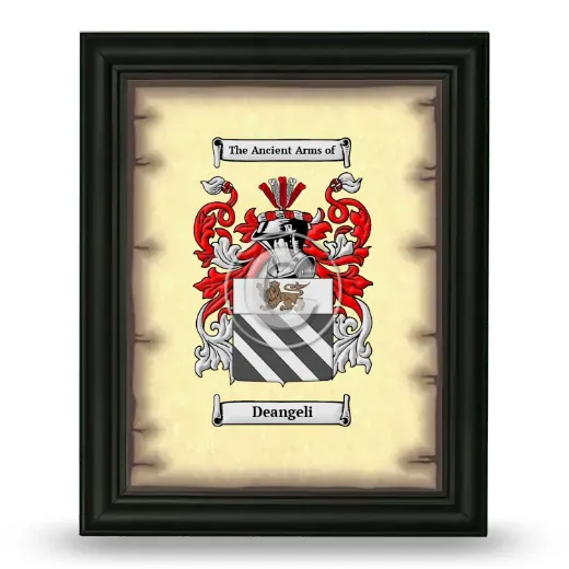 Deangeli Coat of Arms Framed - Black