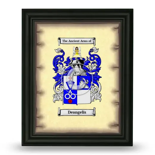 Deangelis Coat of Arms Framed - Black