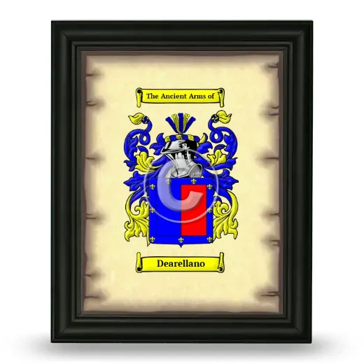 Dearellano Coat of Arms Framed - Black
