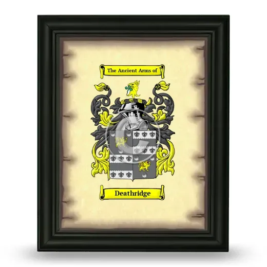 Deathridge Coat of Arms Framed - Black