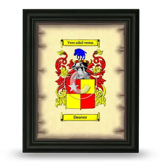 Deaver Coat of Arms Framed - Black