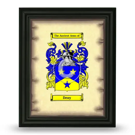 Deay Coat of Arms Framed - Black