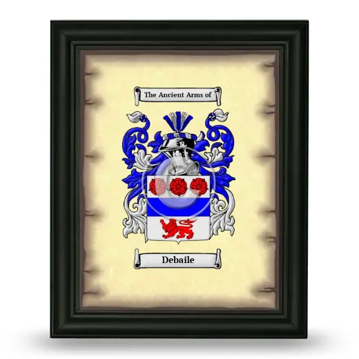 Debaile Coat of Arms Framed - Black