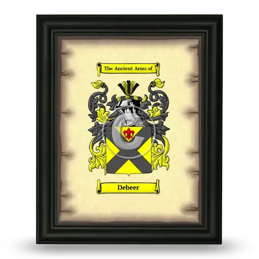Debeer Coat of Arms Framed - Black