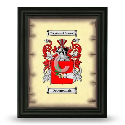 Debenedittis Coat of Arms Framed - Black