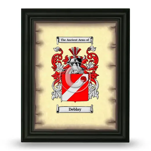 Deblay Coat of Arms Framed - Black