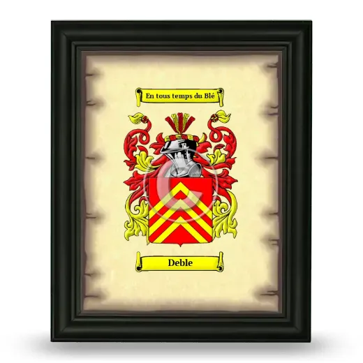 Deble Coat of Arms Framed - Black
