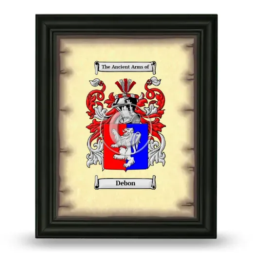 Debon Coat of Arms Framed - Black
