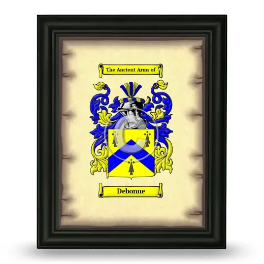 Debonne Coat of Arms Framed - Black