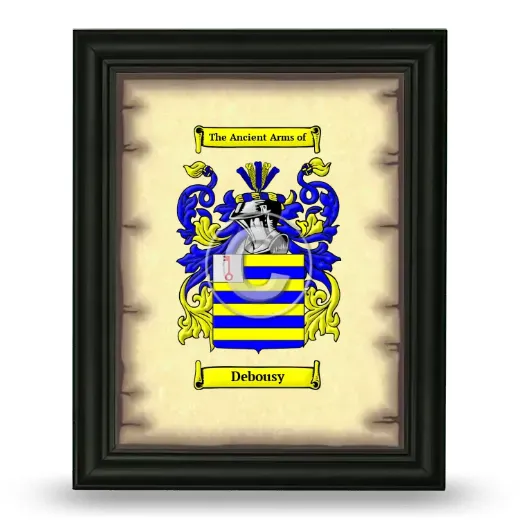 Debousy Coat of Arms Framed - Black