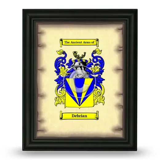 Debrian Coat of Arms Framed - Black