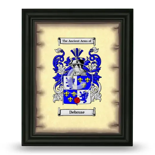 Debruse Coat of Arms Framed - Black