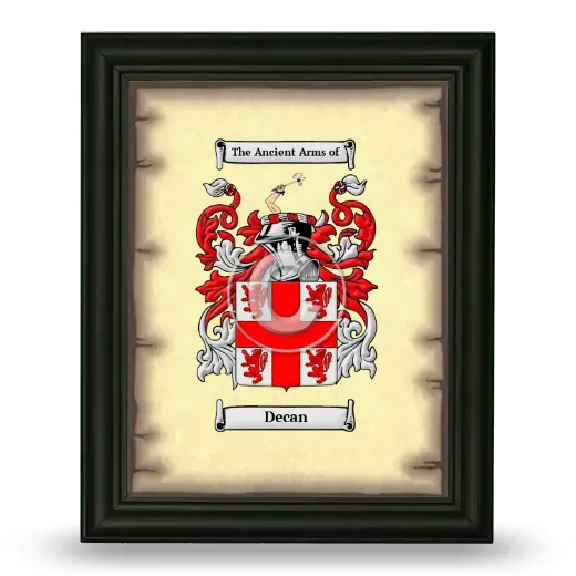 Decan Coat of Arms Framed - Black