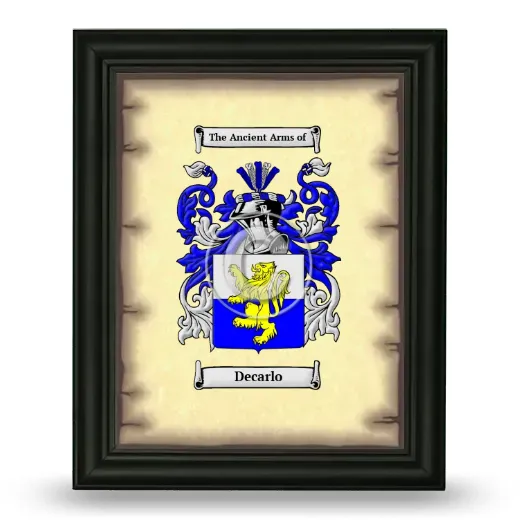 Decarlo Coat of Arms Framed - Black