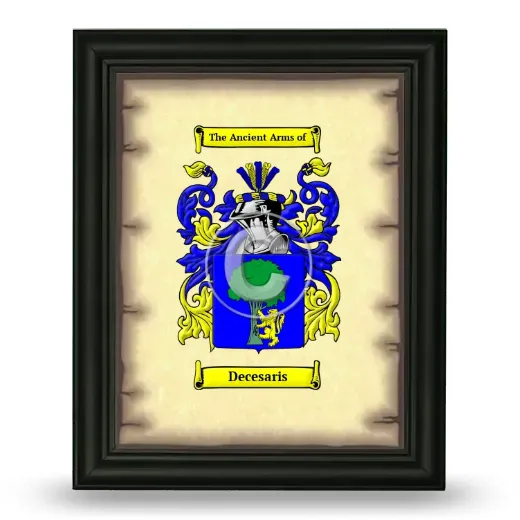 Decesaris Coat of Arms Framed - Black