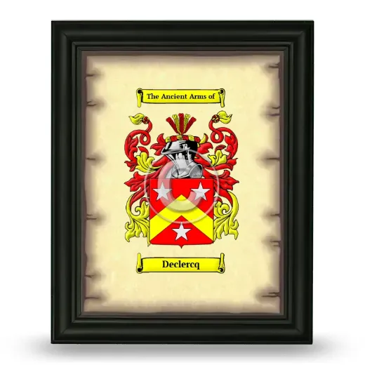 Declercq Coat of Arms Framed - Black
