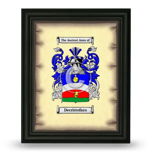 Decristofaro Coat of Arms Framed - Black