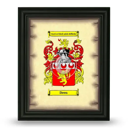 Deen Coat of Arms Framed - Black