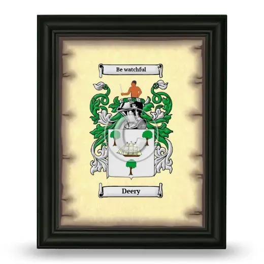 Deery Coat of Arms Framed - Black