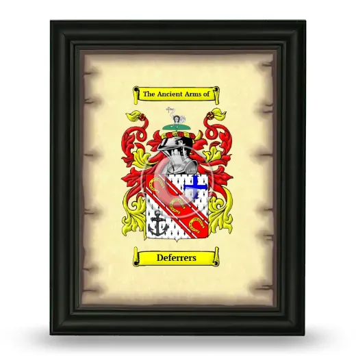 Deferrers Coat of Arms Framed - Black