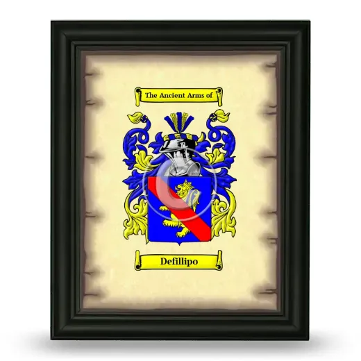 Defillipo Coat of Arms Framed - Black