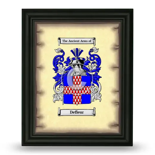Defleur Coat of Arms Framed - Black