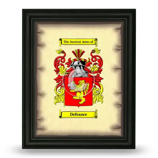 Defrance Coat of Arms Framed - Black
