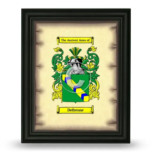 Defresne Coat of Arms Framed - Black