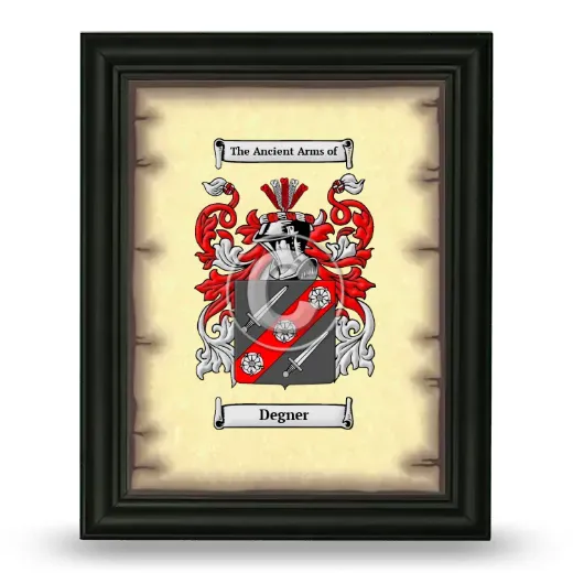 Degner Coat of Arms Framed - Black