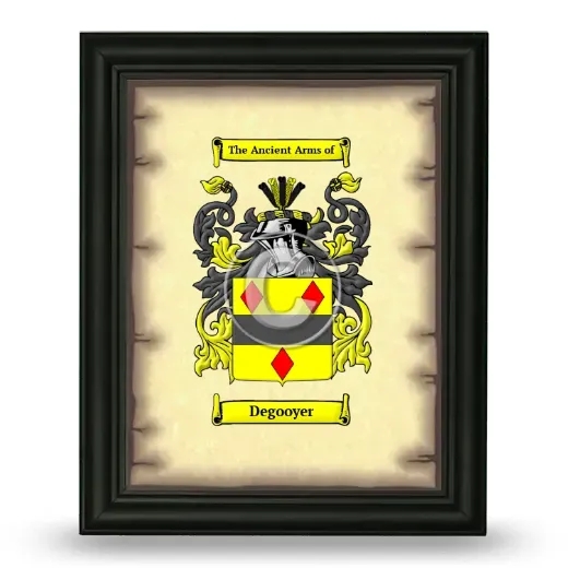 Degooyer Coat of Arms Framed - Black