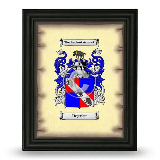 Degrice Coat of Arms Framed - Black