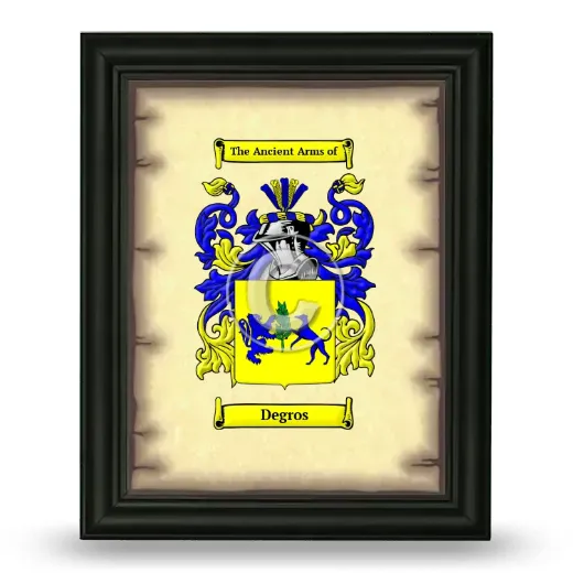 Degros Coat of Arms Framed - Black