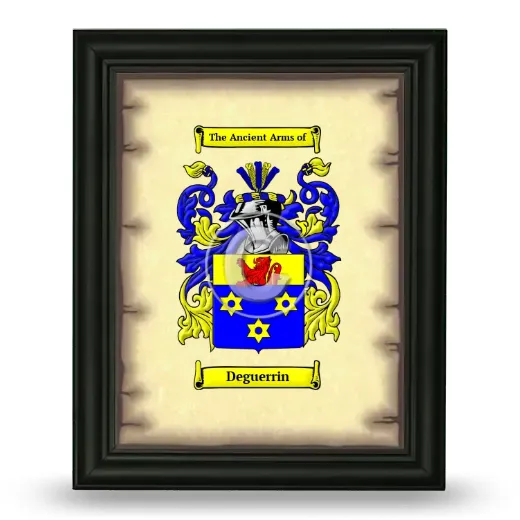 Deguerrin Coat of Arms Framed - Black