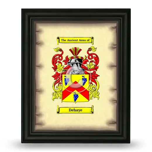 Dehaye Coat of Arms Framed - Black