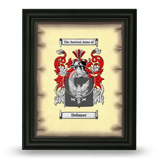 Dehmer Coat of Arms Framed - Black