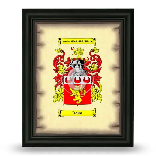 Deim Coat of Arms Framed - Black