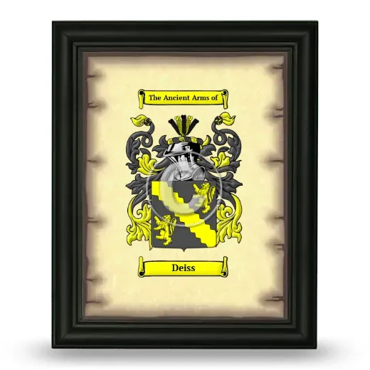 Deiss Coat of Arms Framed - Black