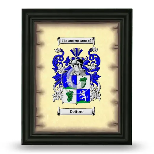 Deitore Coat of Arms Framed - Black