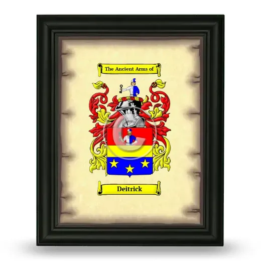 Deitrick Coat of Arms Framed - Black