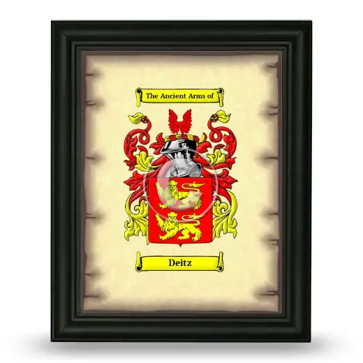 Deitz Coat of Arms Framed - Black