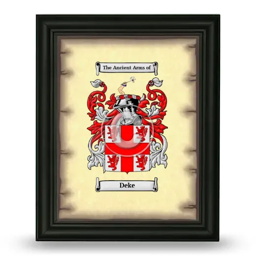 Deke Coat of Arms Framed - Black